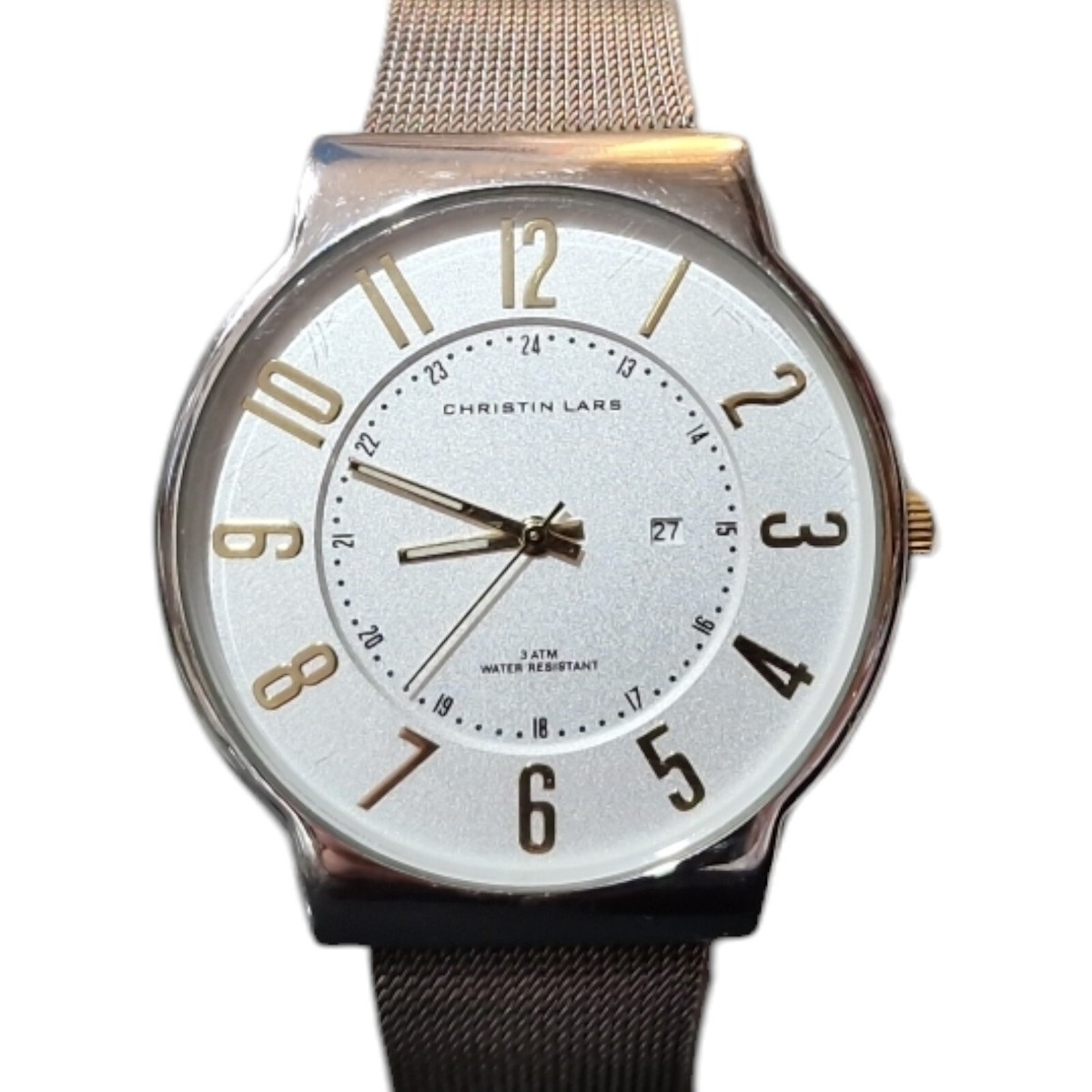 Christin Lars Men's Watch - Mesh Strap, Good Condition New Battery