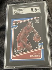 2021-22 Donruss Optic Scottie Barnes The Rookies Blue Pulsar SGC 9.5 - Raptors