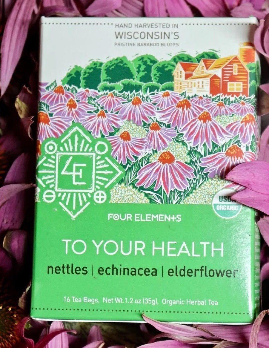 Чай Four Elements Organic Herbals To Your Health 16 пакетиков контейнер 2590₽