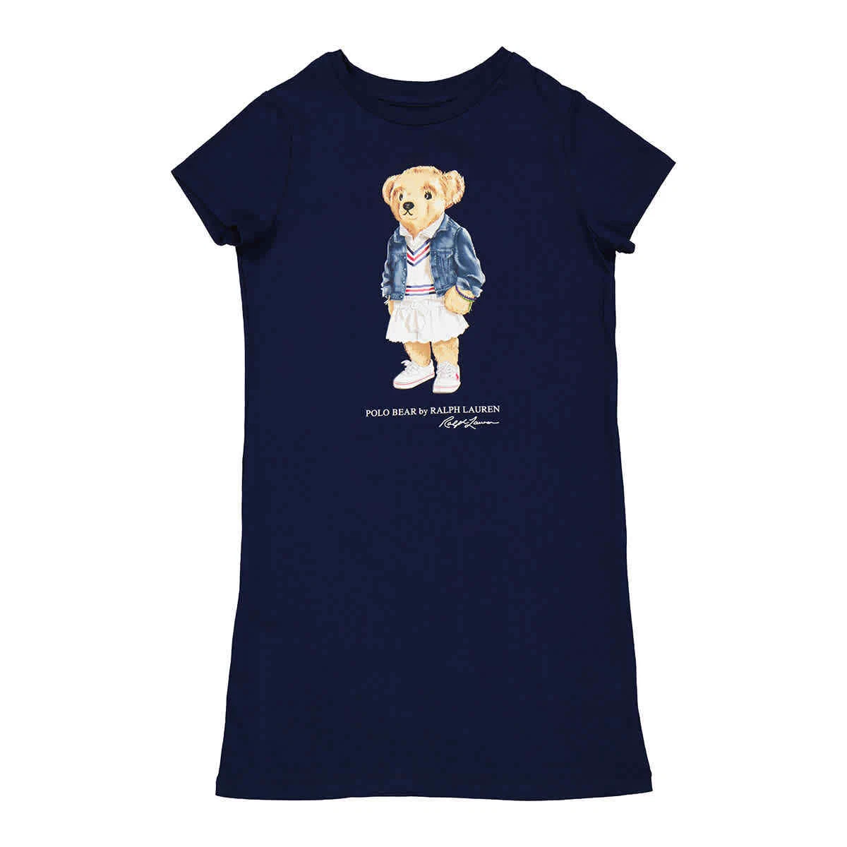 Polo Ralph Lauren Girls Polo Bear Cotton Jersey T shirt Dress