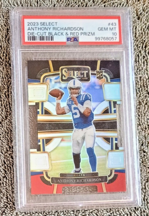 Anthony Richardson 2023 Panini Select Black & Red Die-Cut Prizm RC #43 PSA 10 57
