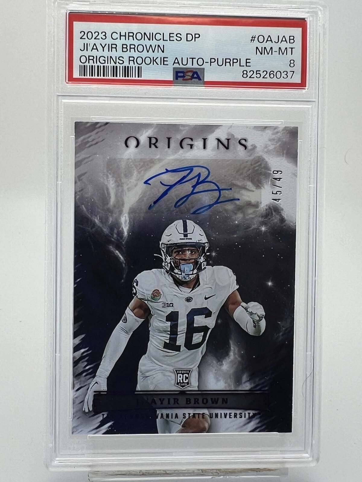Ji'Ayir Brown Panini Chronicles Draft Picks Origins Rookie Autographs #OAJAB Purple