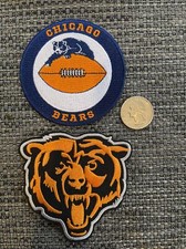 2 Chicago Bears Vintage Embroidered Iron On Patches Patch Lot 3 X3