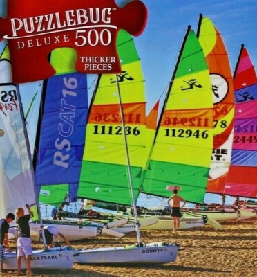 500 Pieces Jigsaw Puzzle Colorful Catamarans Sailboats Spain Puzzlebug 20X12