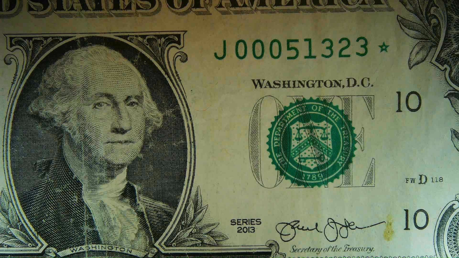 2013 Series $1 Dollar Star Note J00051323* Super Rare 1 of 250000