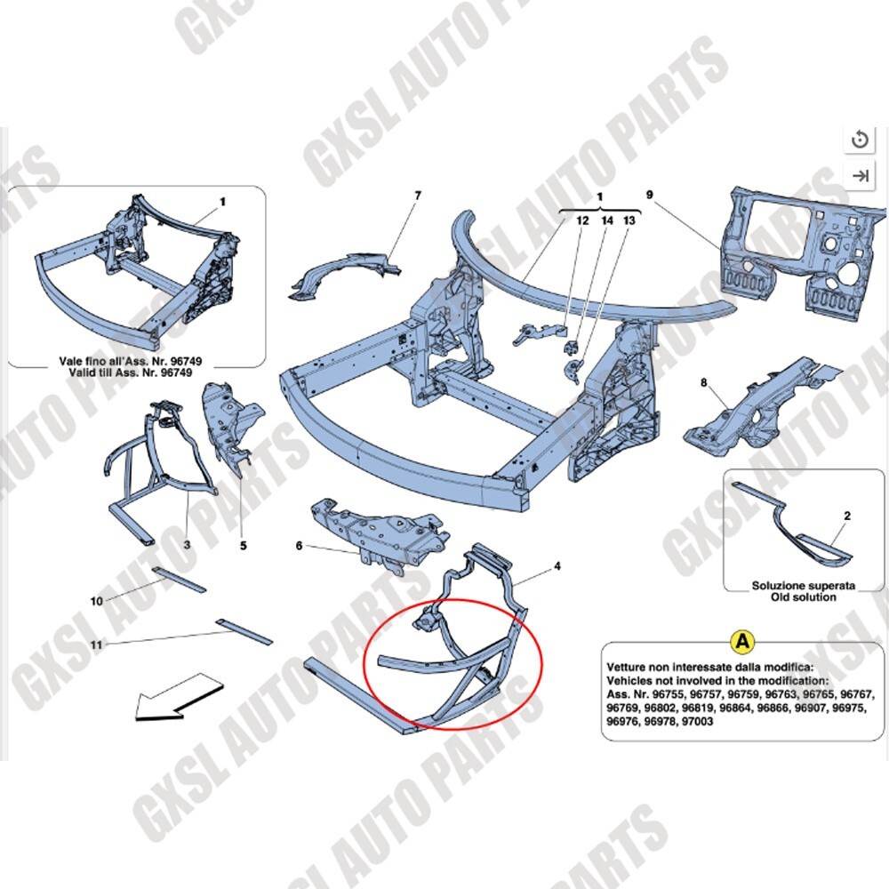 📞 Ferrari 458 Italia Spider Front Left Radiator Cage Brand New 84629400