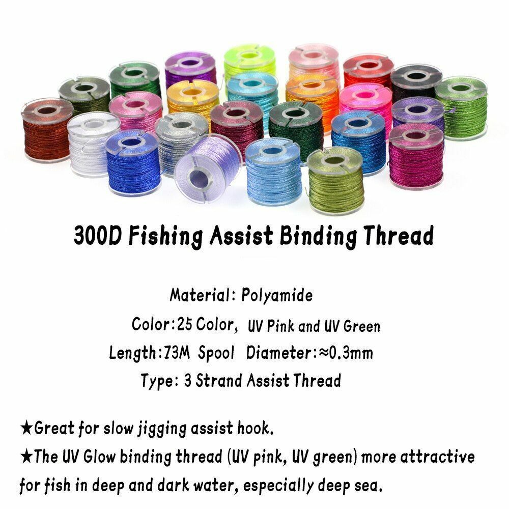Fly Tying Floss Thread 300D Silky Yarns Salmon Trout Fly Fishing Tying