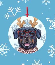 Rottweiler Hippy Hound Studios Christmas Tree Ornament