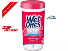 Wet Ones Antibacterial Hand Wipes, Fresh Scent, 40 Ct Canister, Hypoallergenic