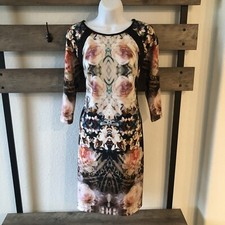 Chris McLaughlin Women’s Floral Sheath Dress Photo Collage Size 10 Excellent