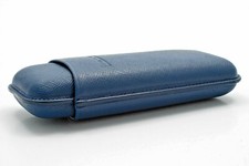 Martin Wess 2-Piece Robusto Cigar Case 590 Dante Blue - Cowhide / Goat Leather