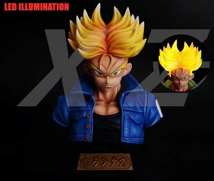 Figurina Dragon Ball Z Led Luz Nocturna Busto Trunks Del Futuro Super Saiyajin