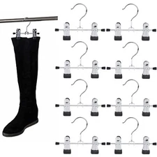 20-Pack 6-inch Metal Boot Hangers with 2 Adjustable Clips for Socks Hats