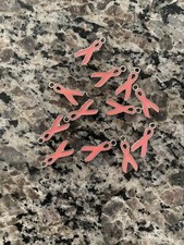 breast cancer ribbon charms 12 Pieces