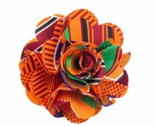 Kente Kinte Flower Lapel Pin Black History African
