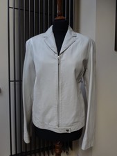 Ladies Liz Claiborne Soft Leather Jacket Size Uk 12 White