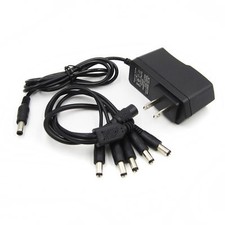 Effect Pedal AC/DC Power Adapter With 5 Way Daisy Chain Splitte Cable 9V US Plug