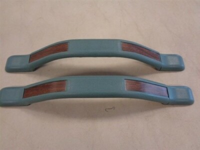 GRAB HANDLE VINTAGE PAIR (2) BLUE / WOODGRAIN 11 3/16'' X 1 1/8'' MARINE BOAT
