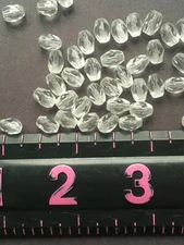 500 7MM Vintage Rondelle Cut Glass Crystal Rosary, Jewelry Beads Antique Vintage