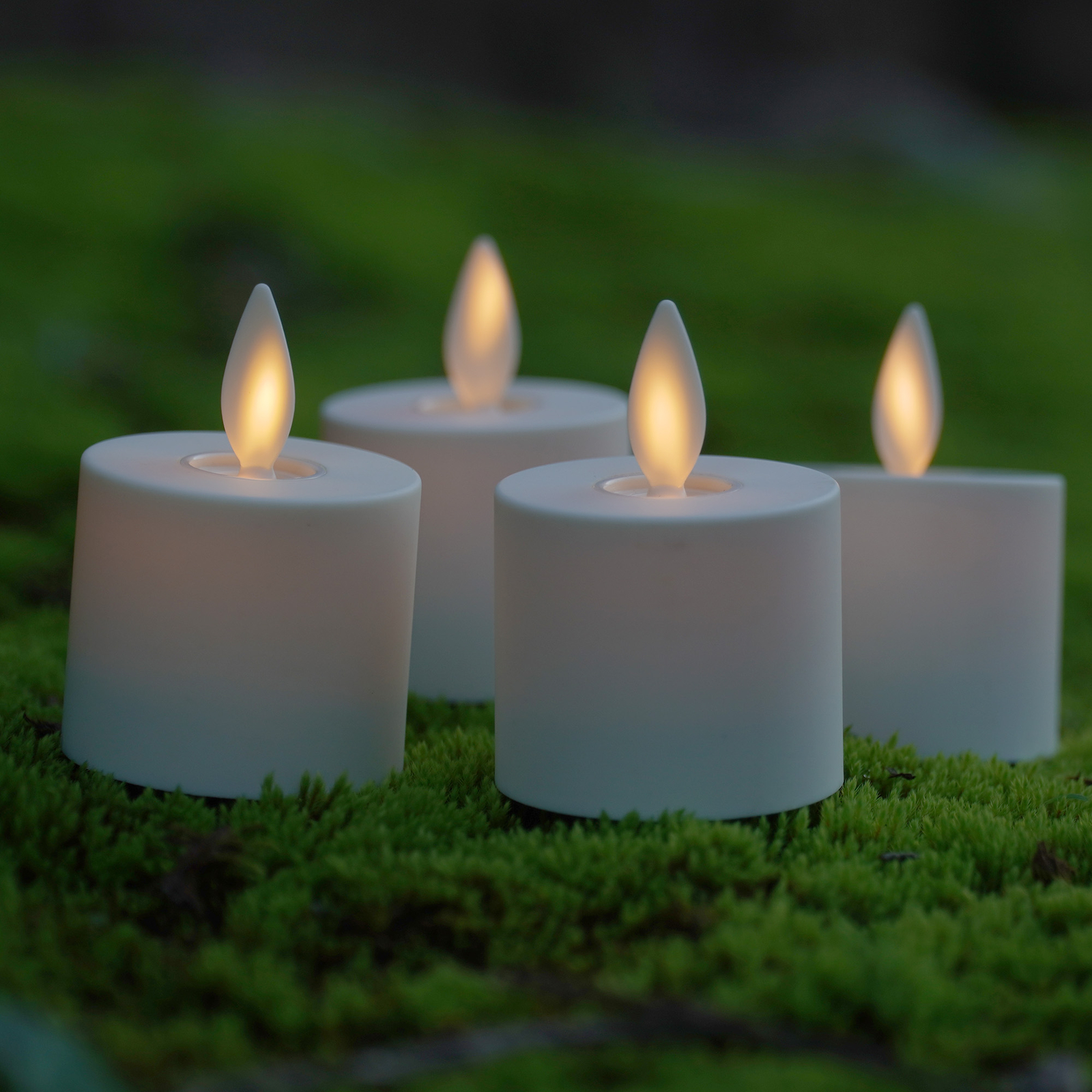 Luminara Flameless Tealights Candles with Remote Ivory Votive Tea Light 4-pack