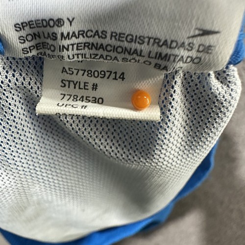 Speedo Swim Trunks Men Medium Blue Drawstring Shorts Pockets Lined Summer Beach - Picture 7 of 8