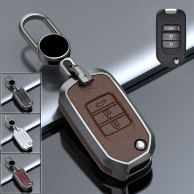 Zinc Alloy Leather Car Key Fob Case Cover For Honda Accord Civic Odyssey Insight