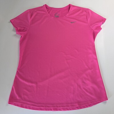 Nike Dri-Fit Active Women's Pink V-Neck T-Shirt Moisture-Wicking Size L 