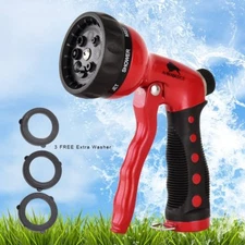 Heavy Duty Garden Hose Water Pressure Nozzle Hand Sprayer Heavy Duty 8 Patterns