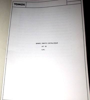 TOMOS AT50 ERSATZTEILKATALOG HANDBUCH