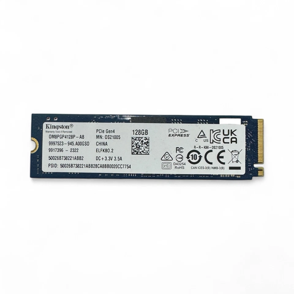 Kingston 128GB PCIe Gen4 NVMe M.2 2280 SSD – Ideal for Laptops & Desktops