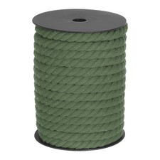 Cotton Rope 3 Strand Twisted Braided Rope Cord, Light Green 23m 10mm
