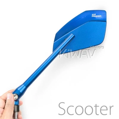 Rétroviseurs CleaverII bleu convex pour 8mm 1.25pitch scooters motorcycles ε - Photo 1/4