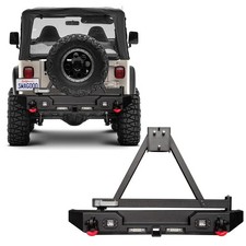 Rear Bumper With Tire Carrier D-ring Fit For 87-96 Yj 97-06 Tj Jeep Wrangler
