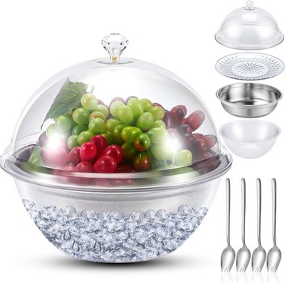Iced Salad Bowl Large Chilled Serving Bowl 4 Tier Cold Serving Tray Dishes with