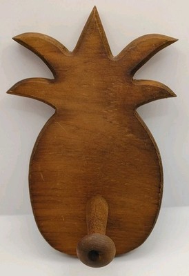 Vtg.Patina Decorative Wooden Pineapple Shaped Wall Peg 90s,Cottage,Boho, Rustic 