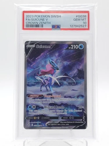 SUICUNE V 2023 POKEMON CROWN ZENITH GALARIAN GALLERY #GG38 FA PSA 10 Q0895