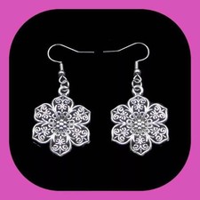 New Lovely Beautiful Spring Flower Ornate Dangle Earrings