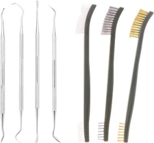 20 Pcs Gun Cleaning Brushes & Picks Kit Set Brass Steel Nylon Double Ended Gun C