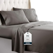 Bed Sheets Set with 2 Pillowcases, Hotel Luxury Platinum 1800 Queen 02 - Gray
