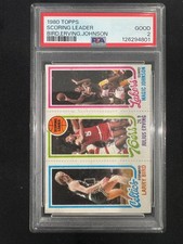 1980-81 Topps Larry Bird Magic Johnson #6 139 174 34 RC Iconic Rookie Card PSA 2. rookie card picture