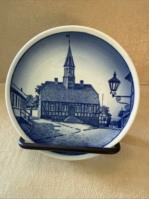 Royal Copenhagen Denmark Delft Miniature Plate, Ebeltoft Radhus, 75-2010, 3.25 