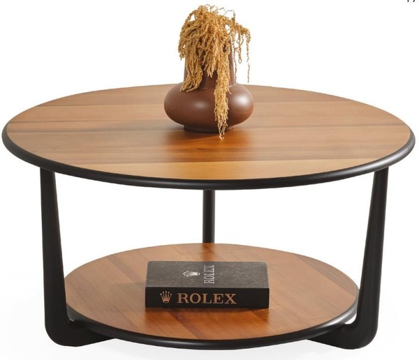 Modern Couchtisch Rund Neu Wohnzimmer Komfort Luxus Elegant Holz Braun-image