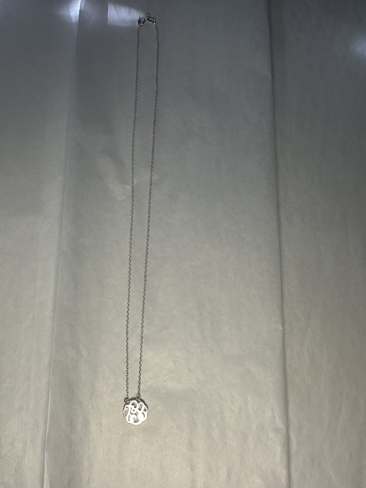 Sterling Silver Monogram Initial 'E' Pendant Neck… - image 1