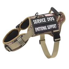 Tactical Service Dog Harness No-Pull Reflective Military Vest With Handle Black