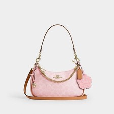 Coach Teri Shoulder Bag In Signature Canvas With Charms CEA20 IMPO Powder Pink
