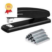 Amazon Basics Stapler with 1000 Staples, Office Stapler, 25 1-Pack, Black