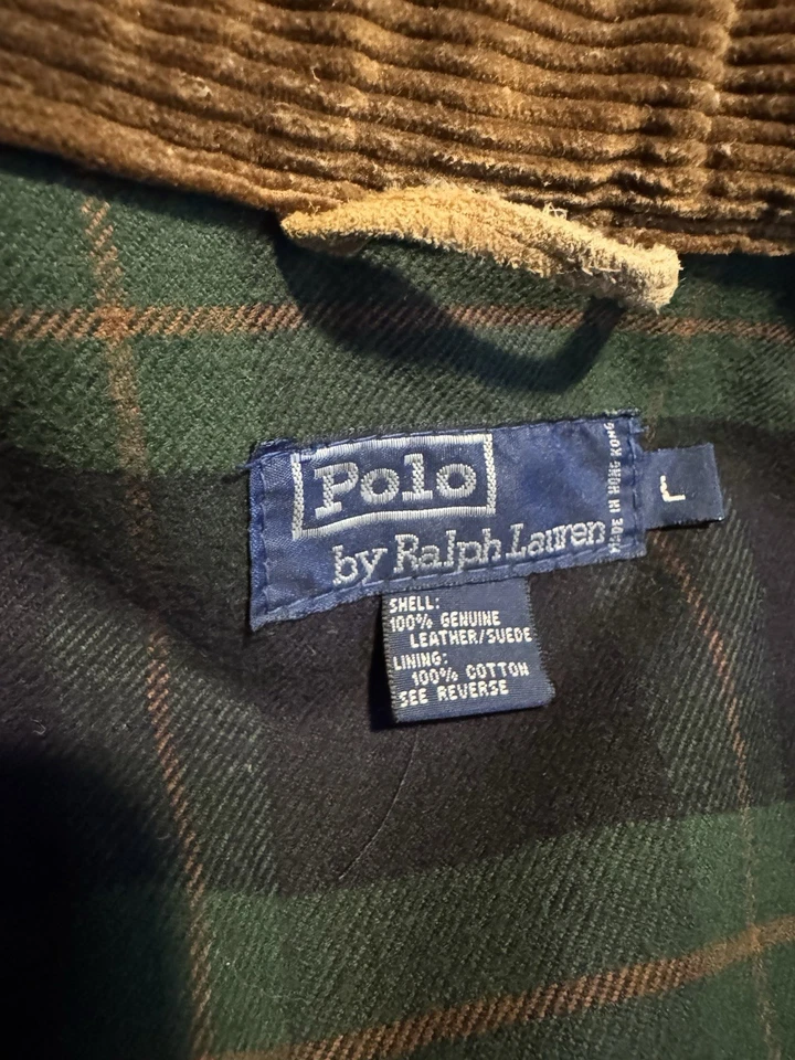 Chaqueta de Camionero Polo Ralph Lauren Grande Gamuza Cuero Áspero Tareas Occidentales RRL Foto 3 de 4