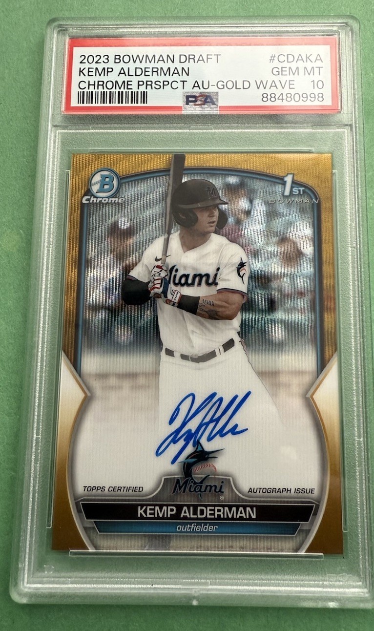 2023 Bowman Chrome 1ST GOLD /50 PSA 10 GEM Kemp Alderman Wave Auto #CDA-KA OFFER
