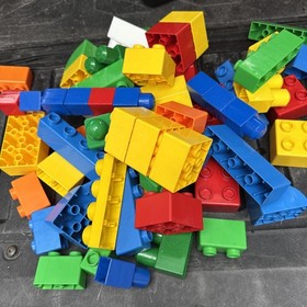 Lego Quatro 5356 Building Blocks Bin & Lid Large Chunky Toddler Size 45 Pc Set