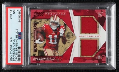 2020 Rookies & Stars Cross Training Relics 11/199 Brandon Aiyuk PSA 7 RC 05v3